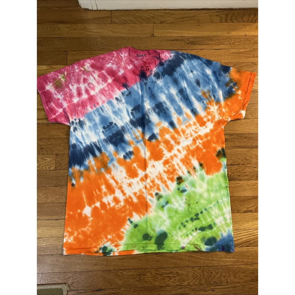 Hanes Y2K Vintage Unisex Rainbow Spiral Tie Dye Short Sleeve T-Shirt Size XL